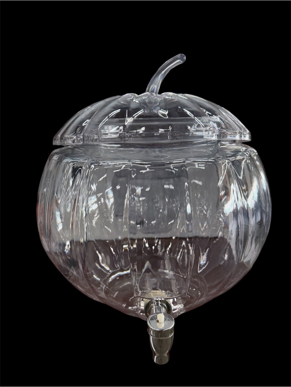 Clear Glass Pumpkin Beverage Dispenser with Spigot